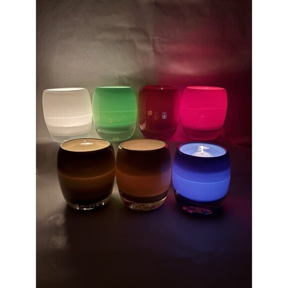 Glass.ful Votive Candle Holder Snow White Handblown Cased Glass Canadian - Picture 8 of 8